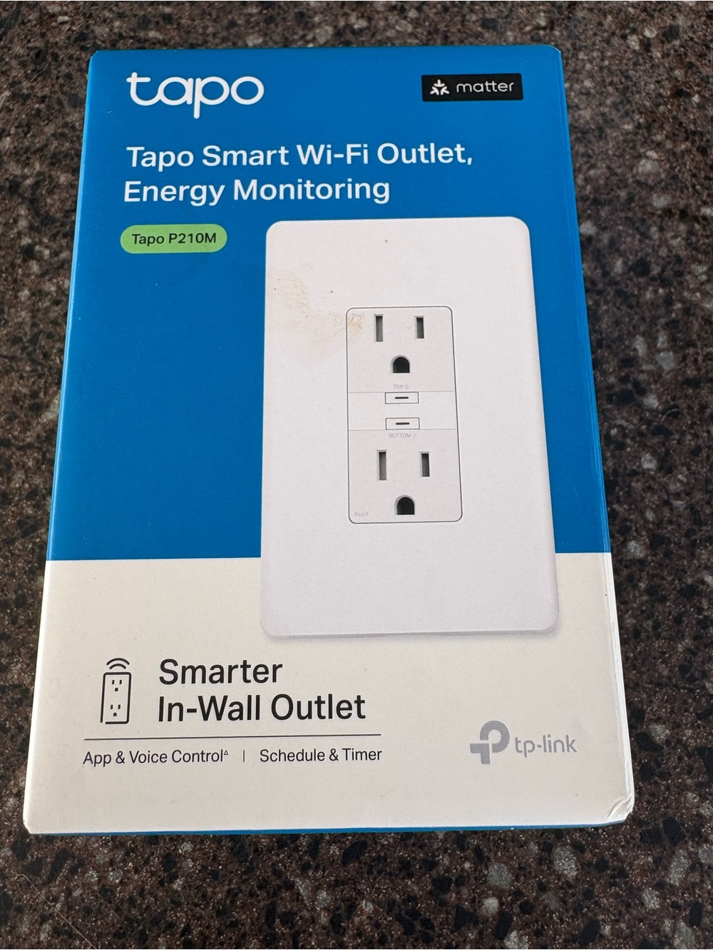 Smart Wi‑Fi In‑Wall Outlet with Energy Monitoring - White